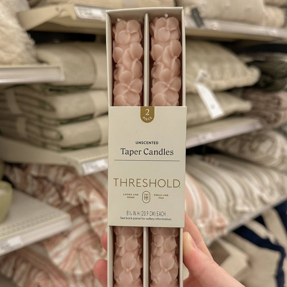 Threshold Hydrangea Floral Shaped Taper Candle Set